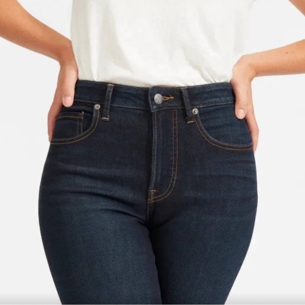 Everlane The Curvy High Rise Skinny Jeans Size 26 Dark Blue Wash